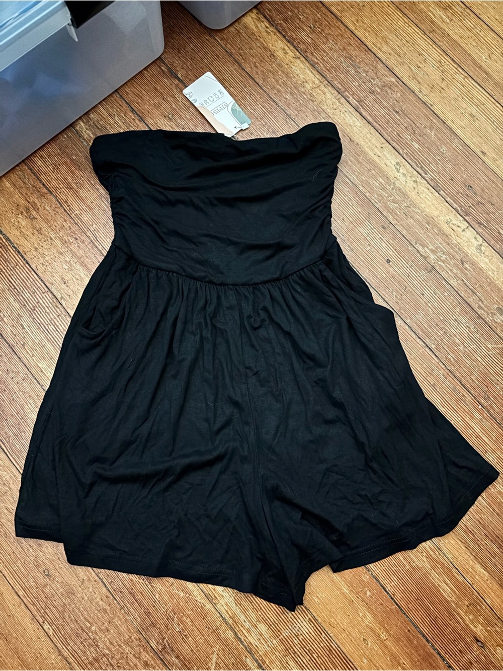 Strapless Black Romper - Sleeveless Casual Jumpsuit